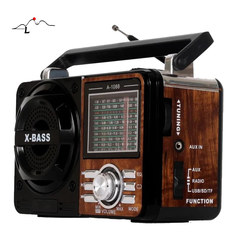 Rádio Portátil Com BT Am Fm A Pilha E Energia Usb 1088