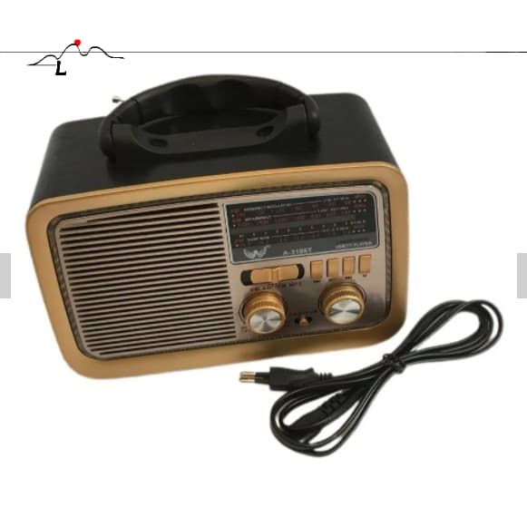 Rádio Portátil Retrô Am Fm A Pilha Energia Usb Recarregável AL3188