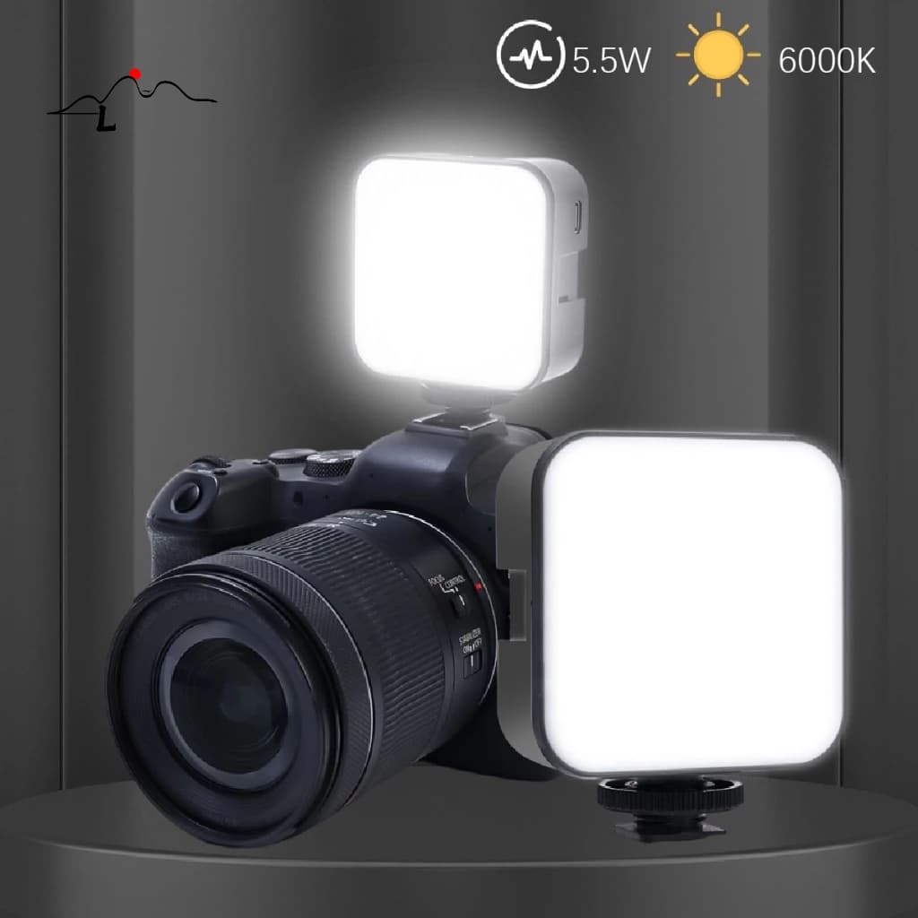 Luz Portatil De Vídeo LED Para Câmera De Celular Com Painel De Preenchimento 2700K-6000K 5.5W