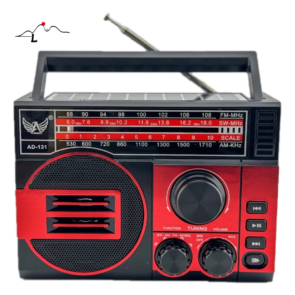 Rádio Portátil Bluetooth Painel Solar Rádio com lanterna FM USB TF AD-231