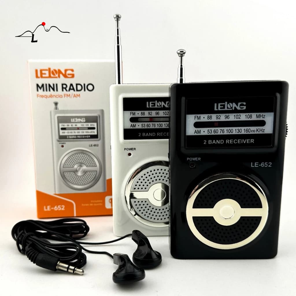 Rádio Portátil Am/fm Le-652 Lelong Mini Pilha Fone De Ouvido