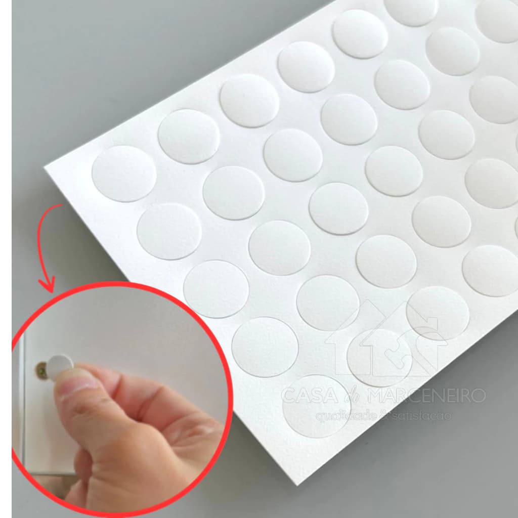 Tapa Furo Adesivo Autocolante 12mm Cobertura Acabamento Para Parafusos e Moveis 50 adesivos Textura