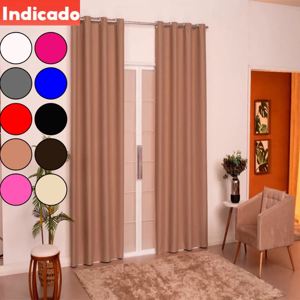 Cortina Quarto Sala Antonella 2,00 x 2,35 com ilhós