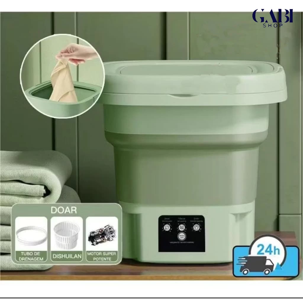 Mini máquina de lavar roupa dobrável portátil automática viagem GABISHOP