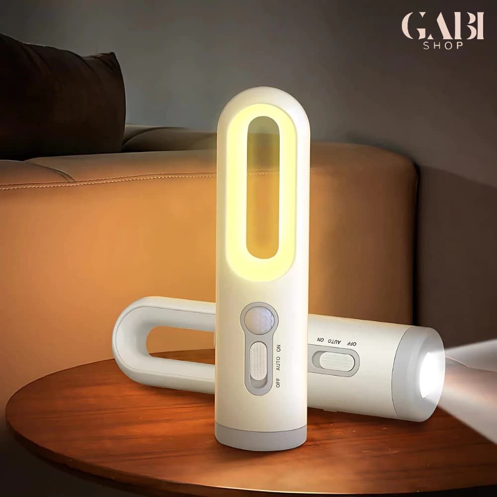 Luz Noturna Sensor De Movimento Recarregável 2 Em 1 Portátil LED Lanterna Para Casa GABI SHOP