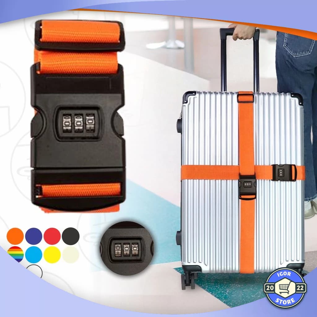 Kit 2x Cinto Para Mala Viagem Bagagem Com Senha De Segurança Envio Imediato