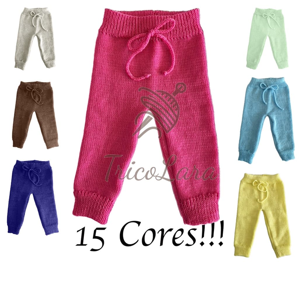 Calça Mijão tricô para Bebê 0 a 3 meses recém nascido maternidade