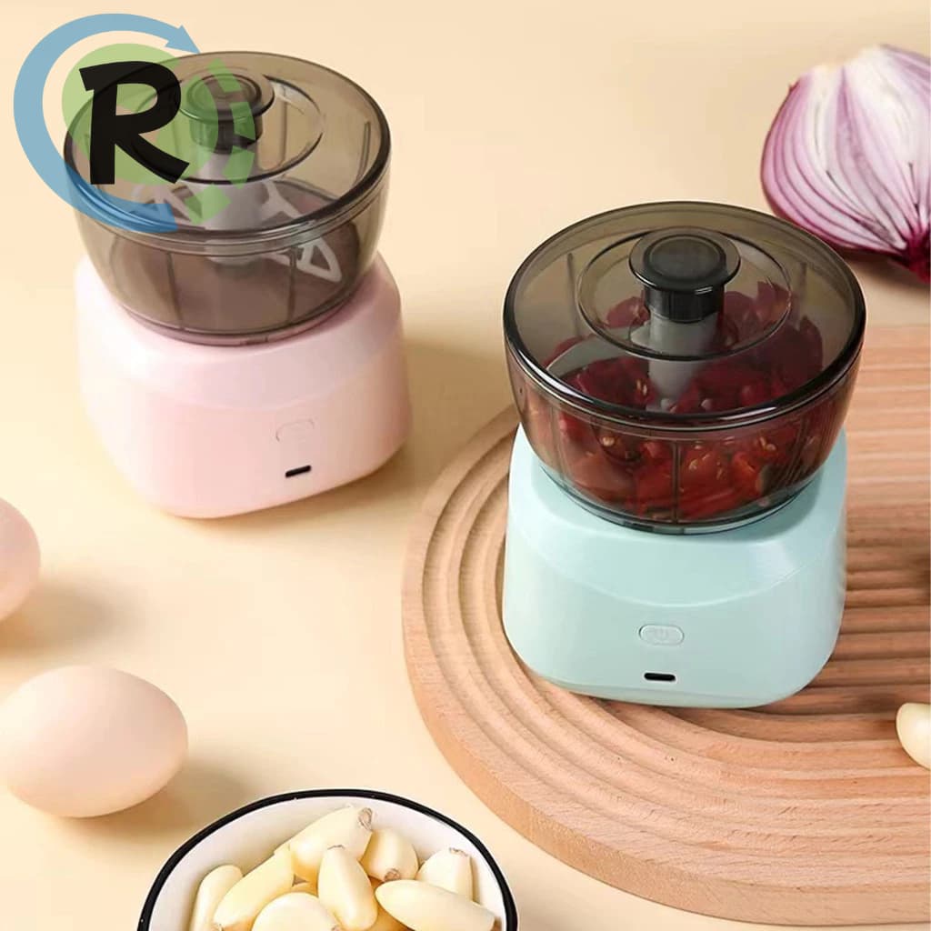 Cortador de Alimentos Moedores de carne Pequeno Elétrico Sem Fio com Fundo Antiderrapante e Lâmina de Aço Inoxidável