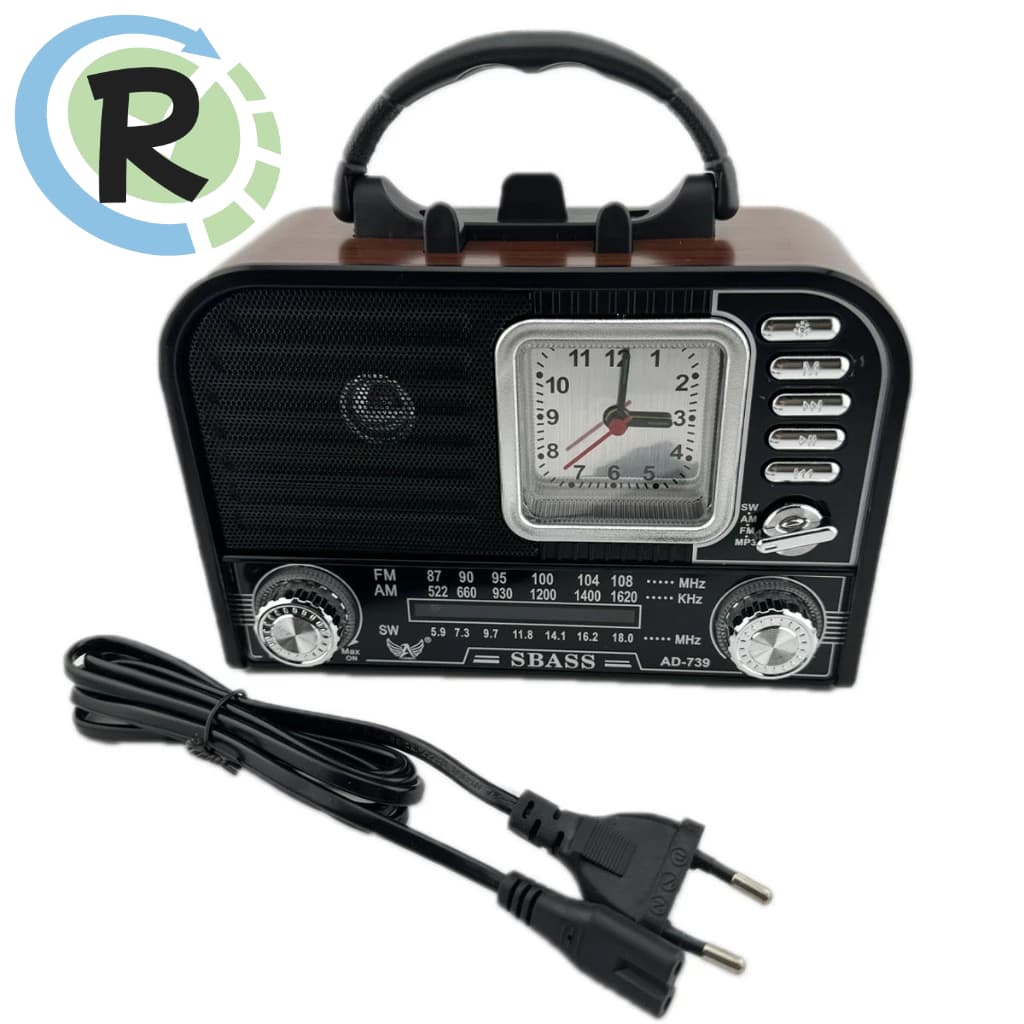 Caixa Som Recarregável Retro Antiga Am Fm Usb Aux Sd Bluetooth Som Antena Analogico