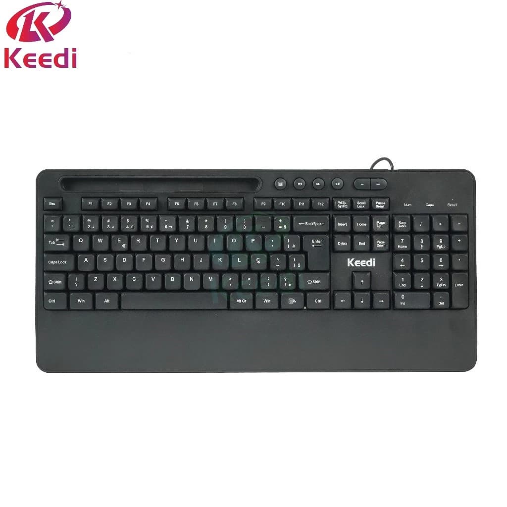 Teclado Multimidia 6 Botões com Fio 1.5M Keedi TEC806