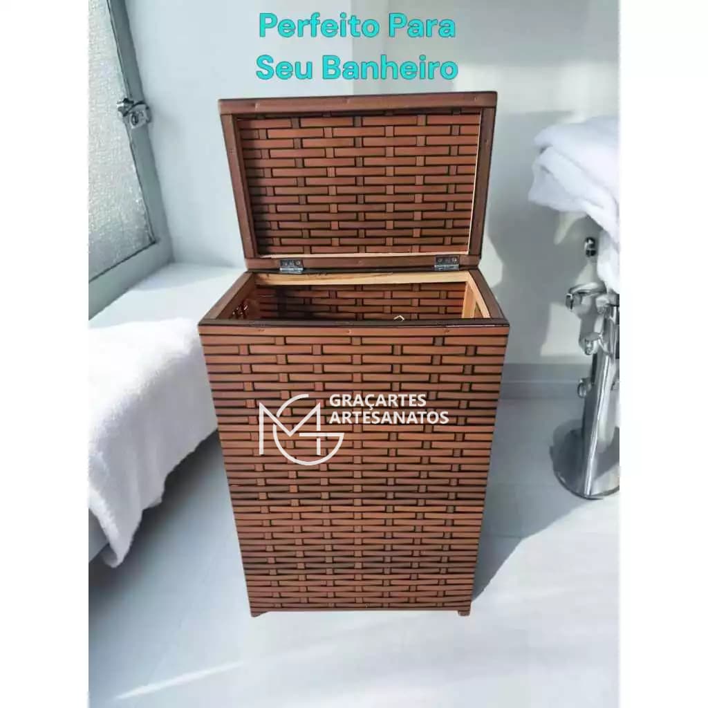 cesto de roupa suja 40x25x59 fibra sintética menor preço direto da fábrica fita.