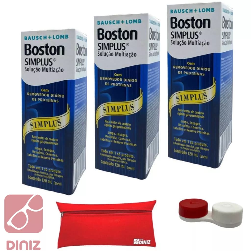 3 Boston Simplus 120 ml Solução Lentes Rígidas Bausch&Lomb