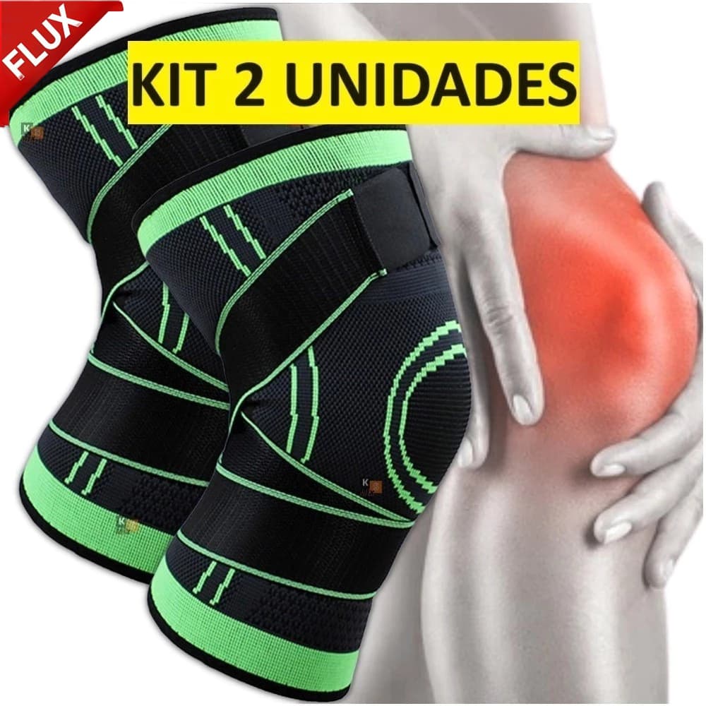 Kit 1/2 Joelheiras E Tornozeleira De Compressão Tensor Alívio De Dor No Joelho FLUX