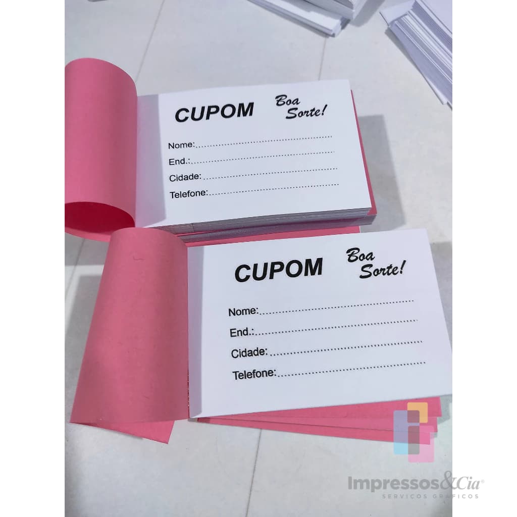 500 Cupom para Sorteio - Sem Personalizar