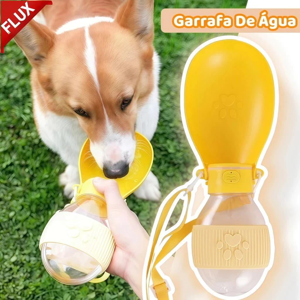 Garrafa Garrafinha Bebedouro Portátil para Cães Passeio Pet Gato Cachorro Multifuncional