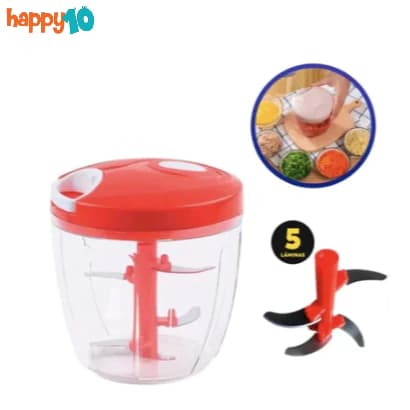 Processador Triturador De Alimentos Manual 900ml 5 Lâminas Inox Elaf