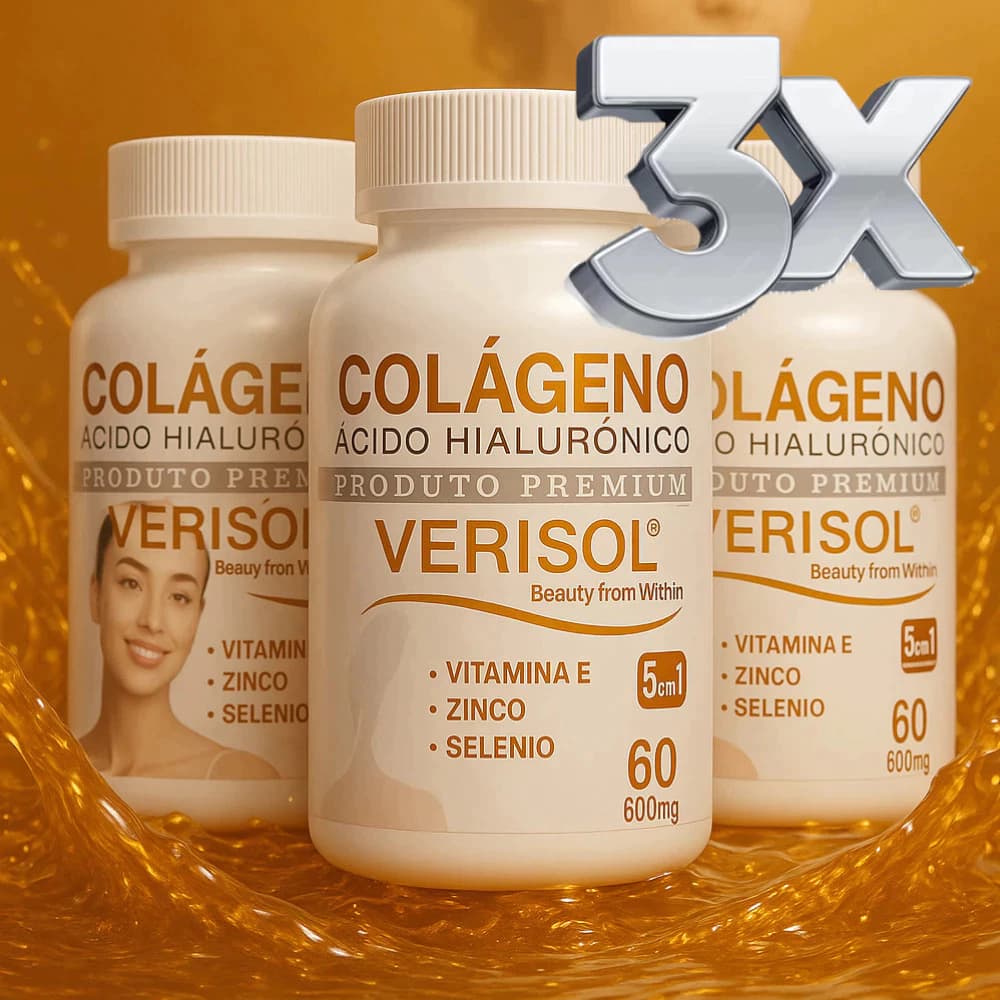 Kit 3 Colágeno Hidrolisado Verisol Premium Original com Vitamina C - 180 Cápsulas - Arkad Suplementos - Envio Rápido