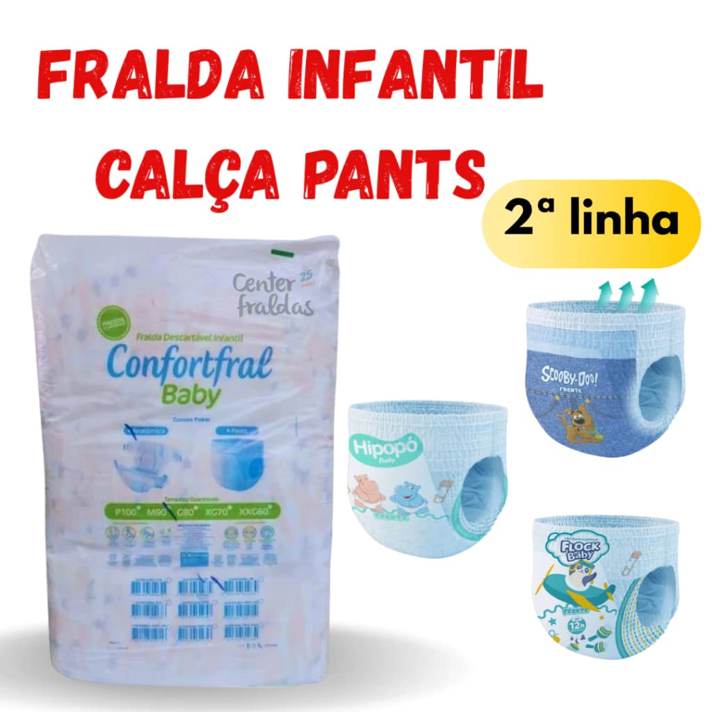FRALDA INFANTIL CONFORTFRAL BABY 2 LINHA FRALDA CALÇA