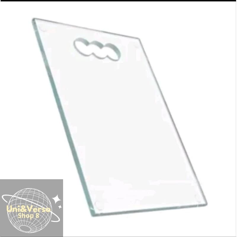 Tábua de corte em vidro temperado.