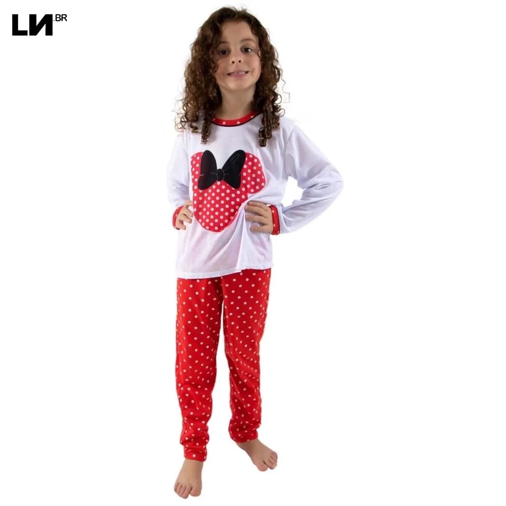 Pijama Infantil Longo Minnie Inverno Feminino Linha Noite