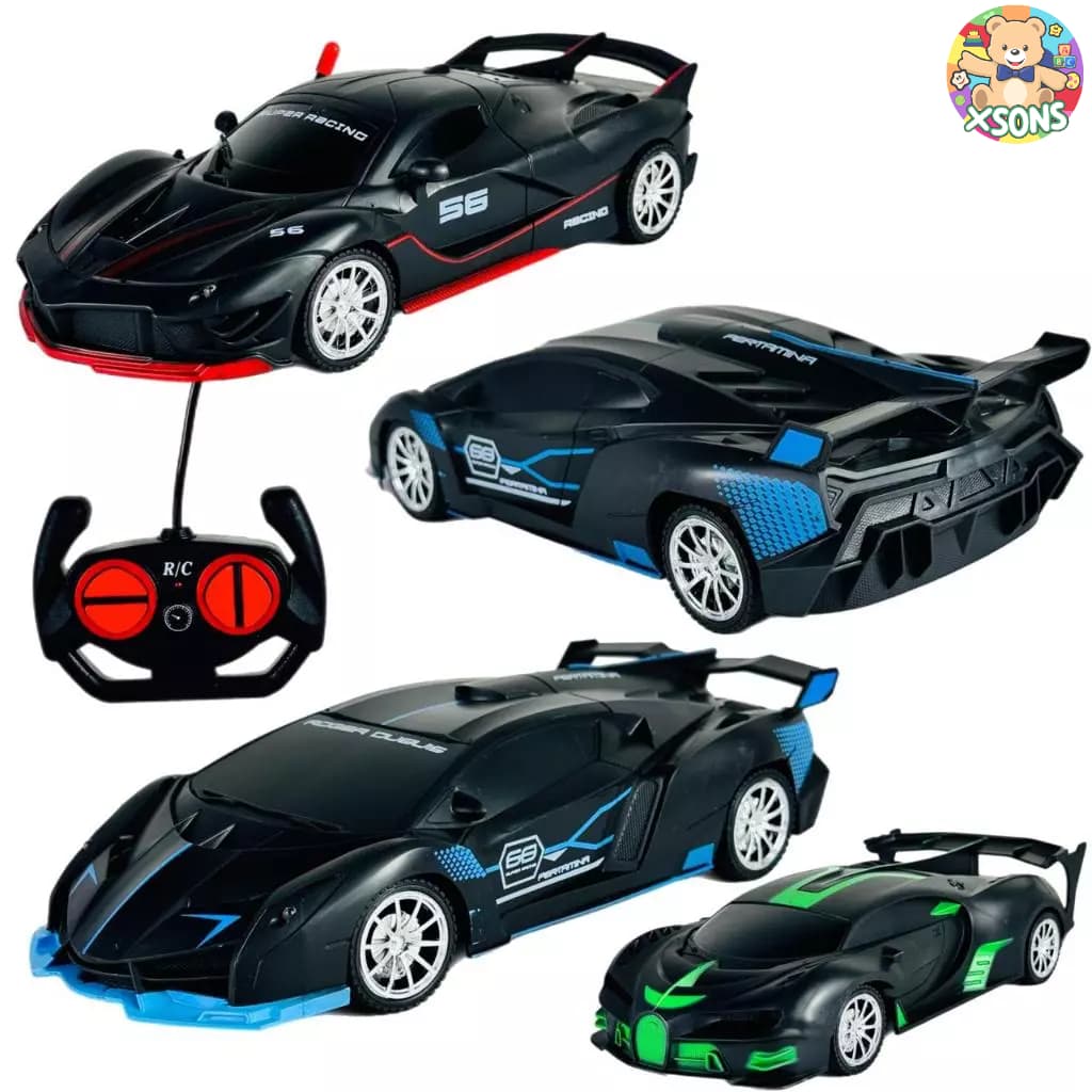 Carrinho De Controle Remoto Modelos Ferrari Lamborghini Bugatti Com Faróis Acendem D Verdade Luz Led