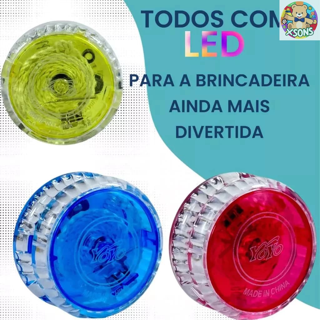 Kit 6 Io-io (ioio,yo-yo) Infantil Com Led Com 6 Yoyos