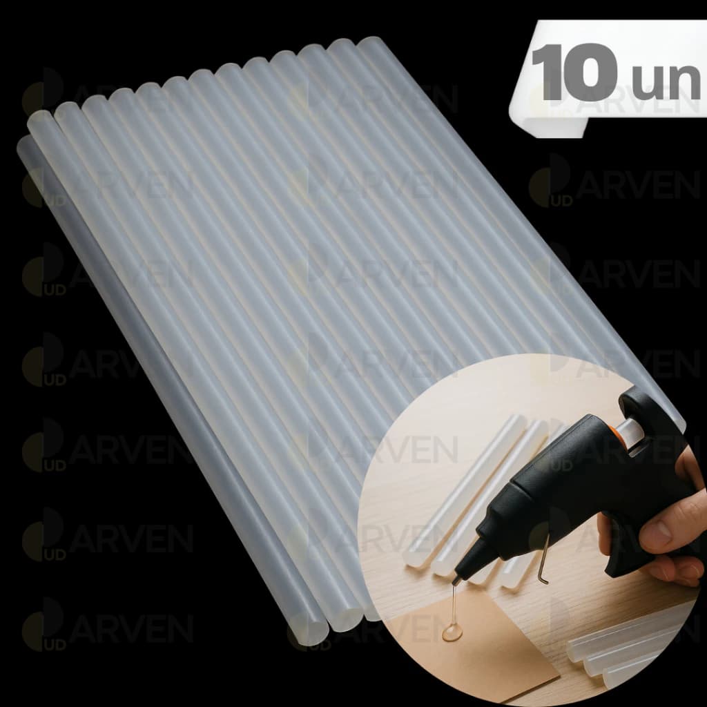 Kit 10 Refil Cola Quente FINO 7mm x 30 cm uso Universal