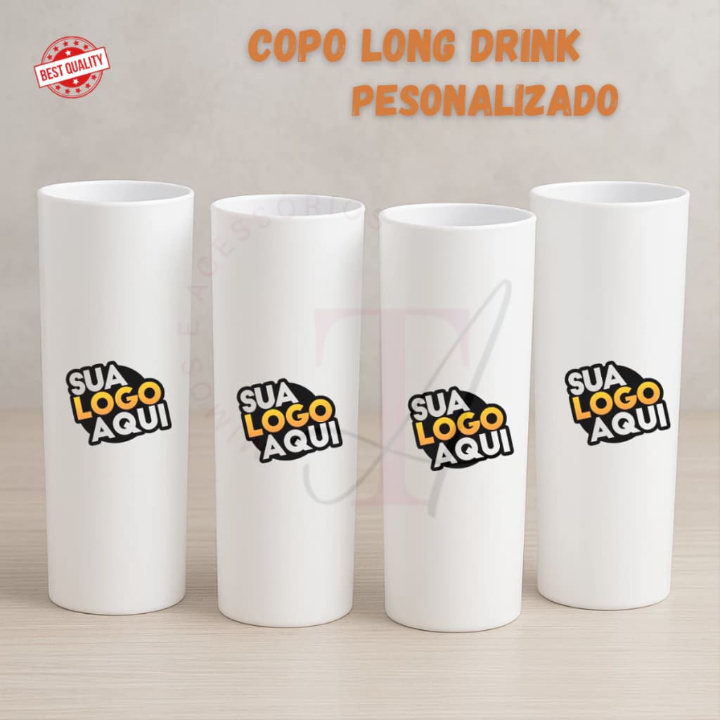 Copo Long Drink Personalizados para Evento Festa Aniversário Qualquer Estampa