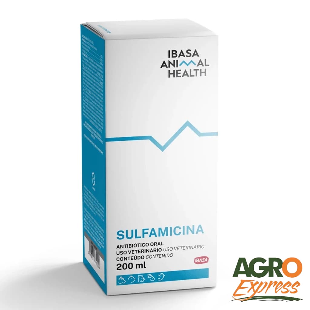 Sulfamicina Ibasa 200ml Antibiótico Oral Aves Suínos
