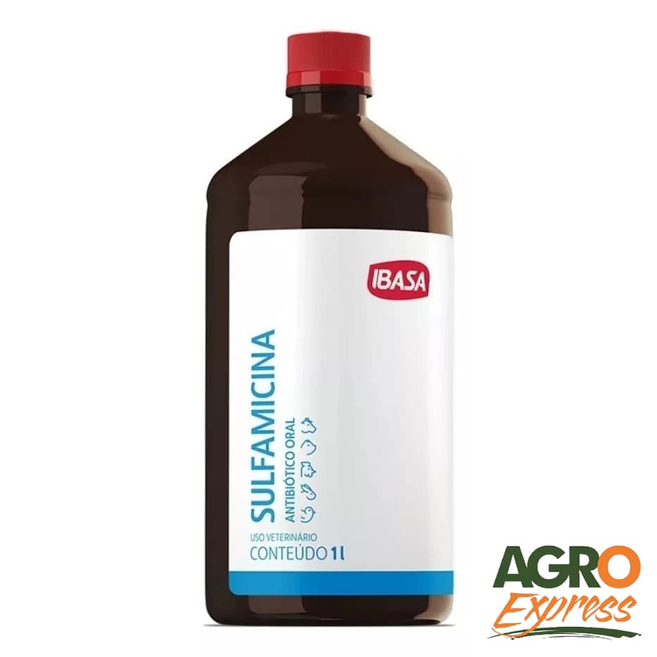 Sulfamicina IBASA 1L Antibiótico Oral Tratamento Coccidiose Coriza Aves