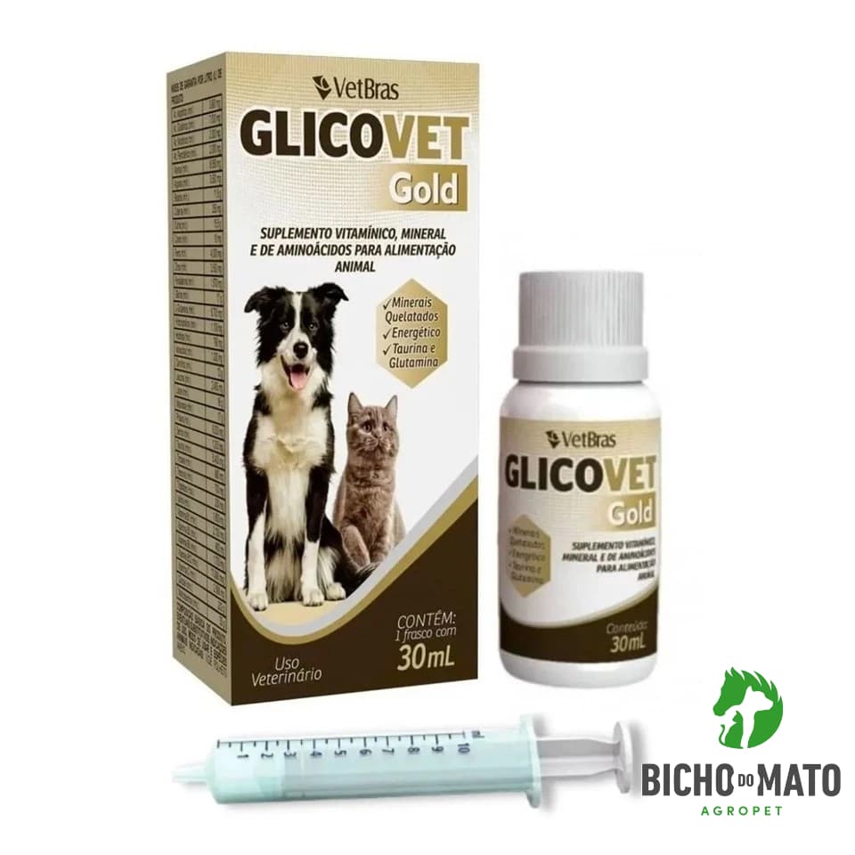 Glicovet Gold 30ml Suplemento Aminoácido Taurina Pet