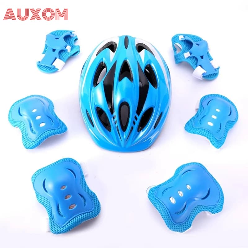 Kit de Proteção Infantil 7 Peças com Capacete Joelheiras e Cotoveleiras