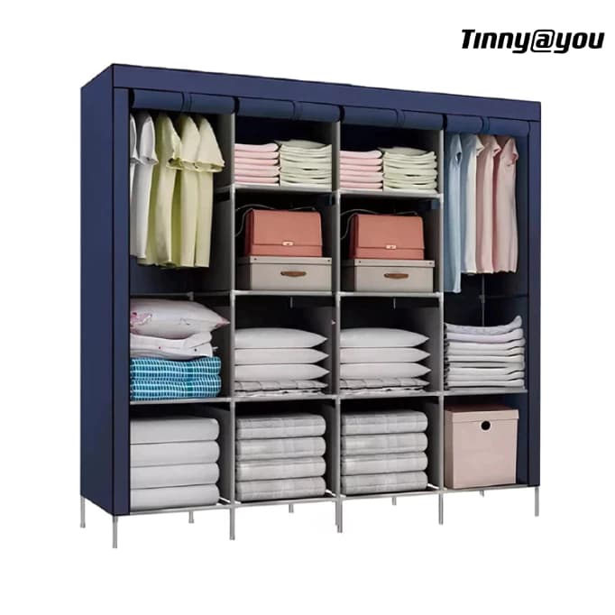 Guarda-Roupa Dobrável Portátil • Organizador Multiuso com 4 Divisórias