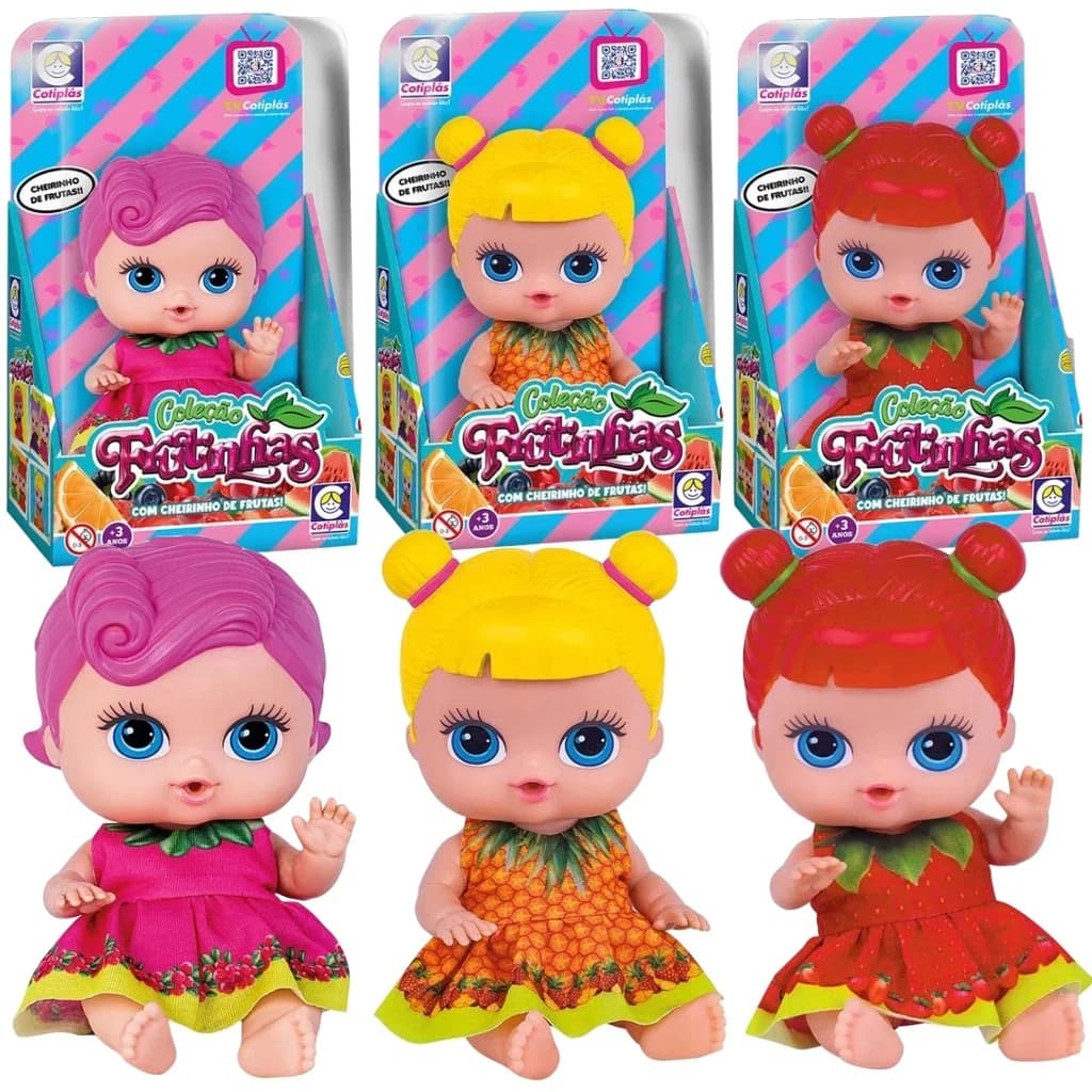 Bonecas Coleção Frutinhas Brinquedo Bebe Infantil Cheirinho De Frutas Promoção Cotiplás