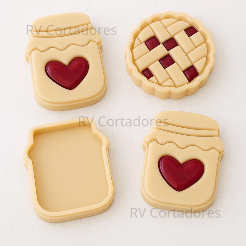 Cortador e Marcador Potinho de Geleia e Torta Confeitaria Pasta Biscoito