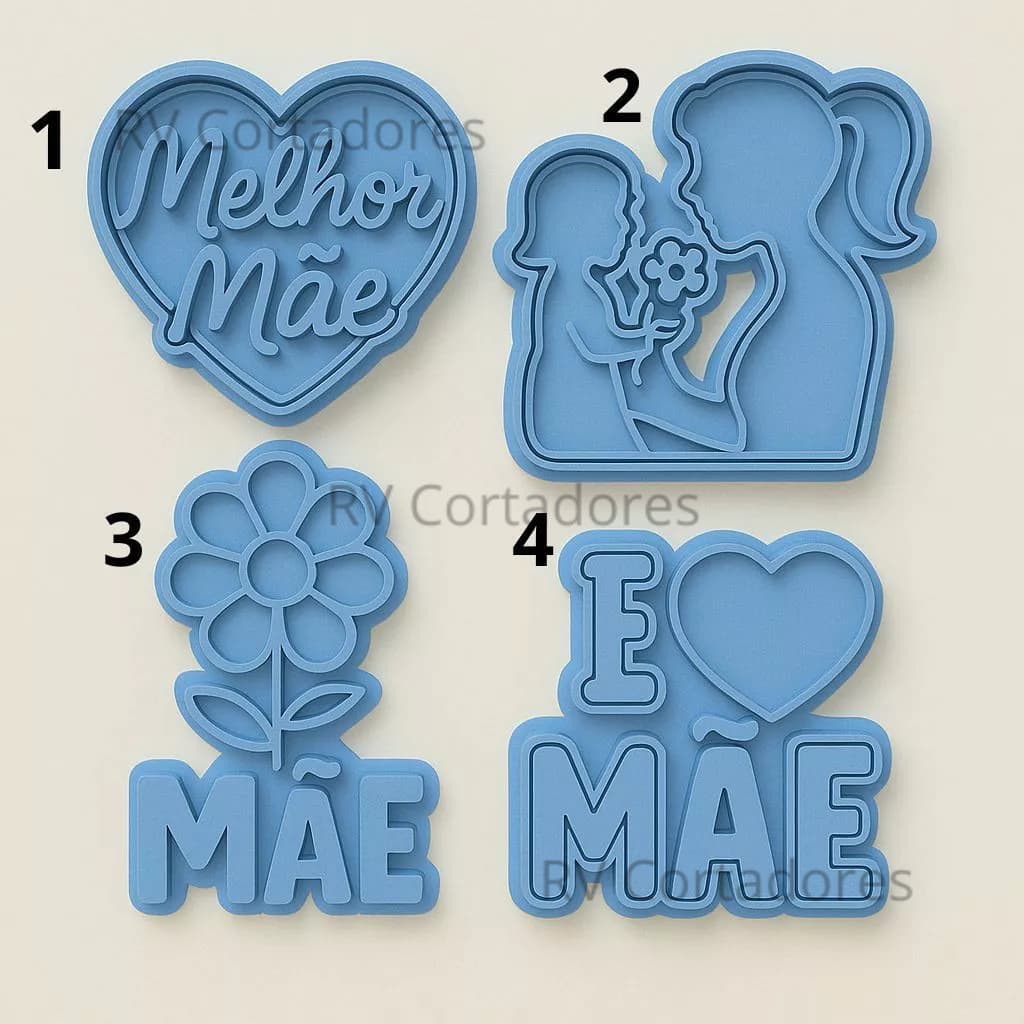 Cortadores Dia das Mães Especial - Pasta Americana molde Biscuit