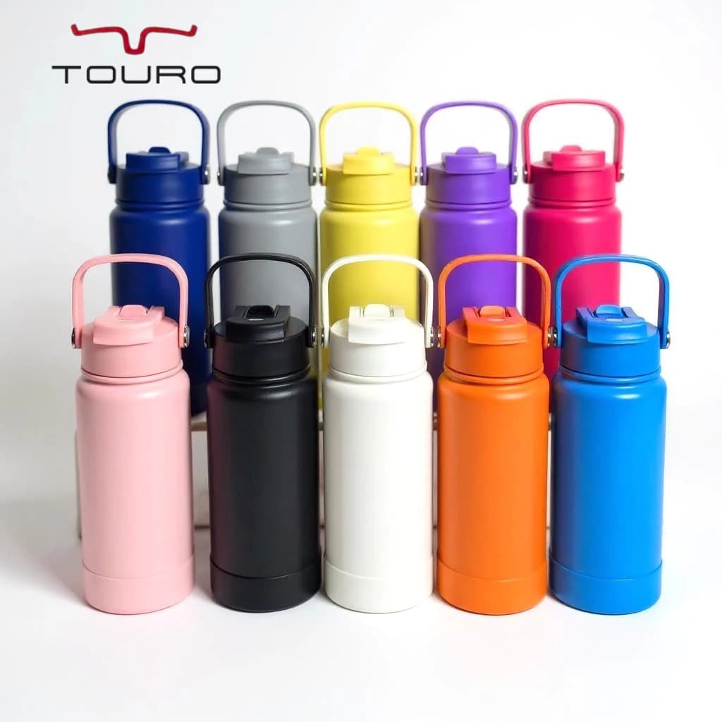 Garrafa Térmica Aço Inox copo duplo para bebe Com Canudo+ Base da Mesma Cor 1000ml/800ml/600ml/350ml