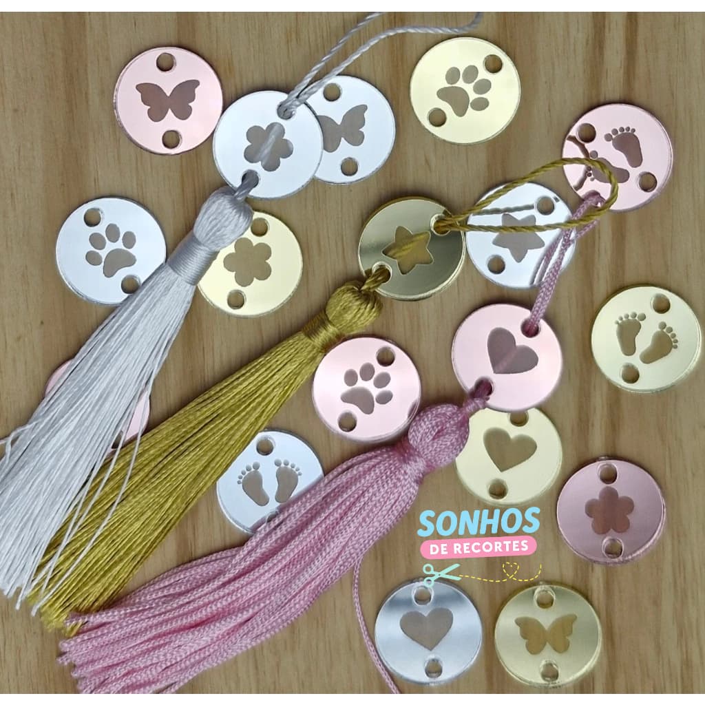 PINGENTE PARA TASSEL - PARA ELASTICO ROLIÇO - Acrilico Espelhado -ESCOLHA O MODELO E A COR!!