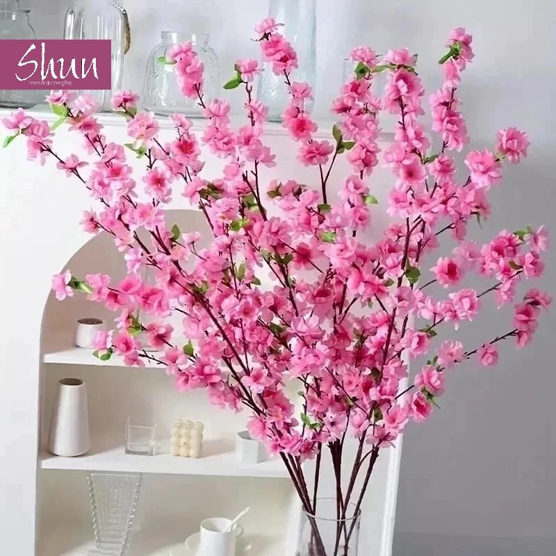Kit 10 a 40 Buquê De Flores De Cerejeira Artificial, Flor Pessegueiro, Estilo oriental Decoração 65CM - A-504