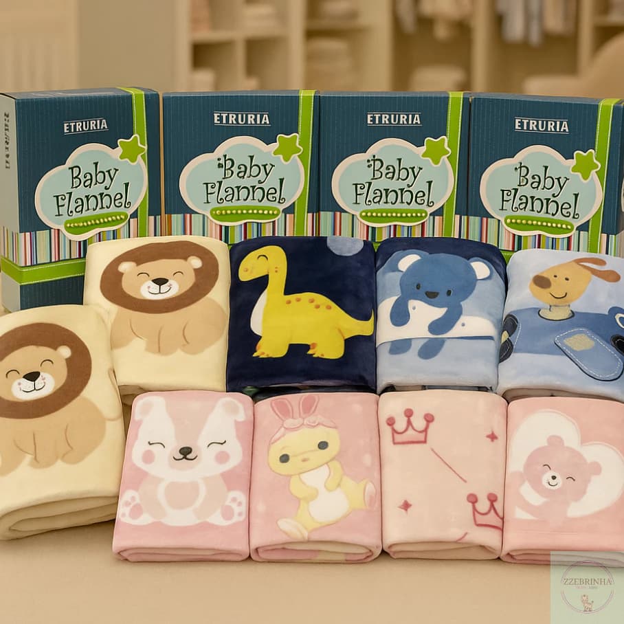 Cobertor de Bebê Toque de Seda Etruria Baby Flannel menina menino
