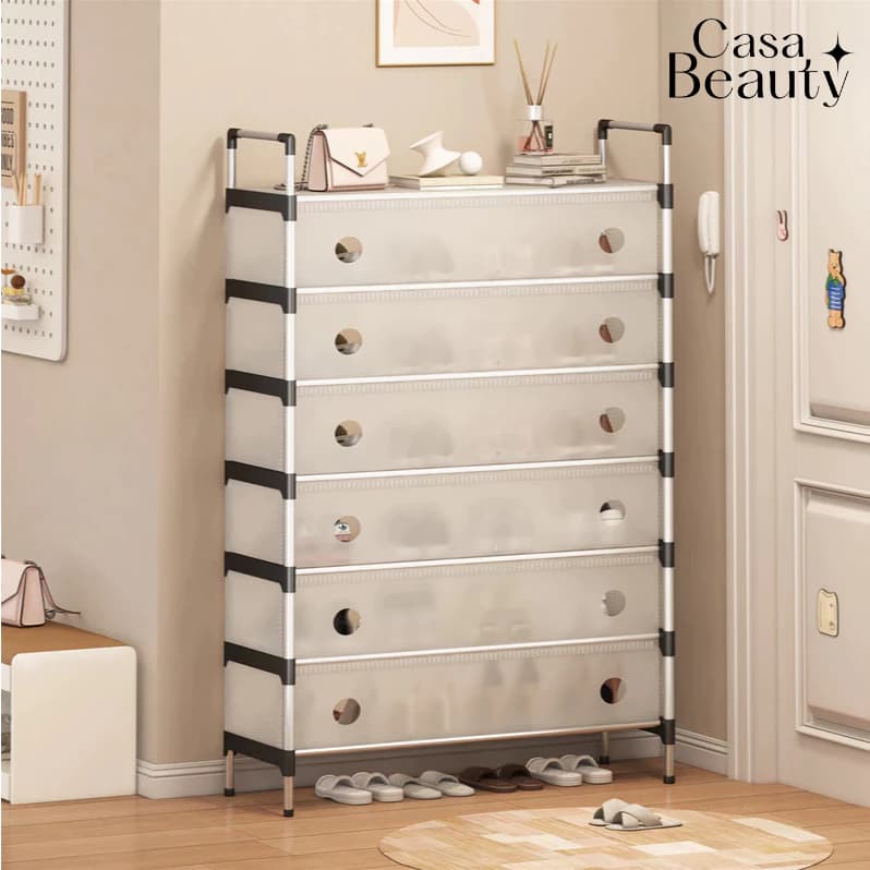 Sapateira Multiuso para Calçados 5/6/7 andares transparente CASA BEAUTY