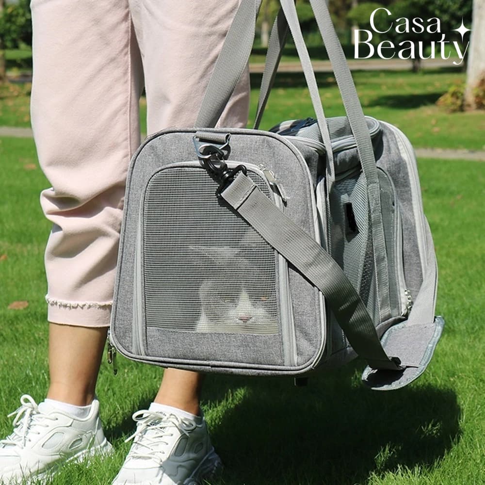 Bolsa de Transporte para Cães e Gatos Mochila para Viagem de Avião e Mala Portátil CASA BEAUTY
