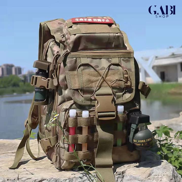 Mochila Tática Camuflada Militar 45L Resistente Impermeável MOLLE GABISHOP
