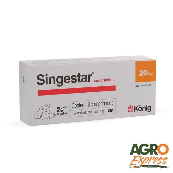 Singestar 20mg 8 Comprimidos Controle Reprodutivo Cães E Gatos - KONIG