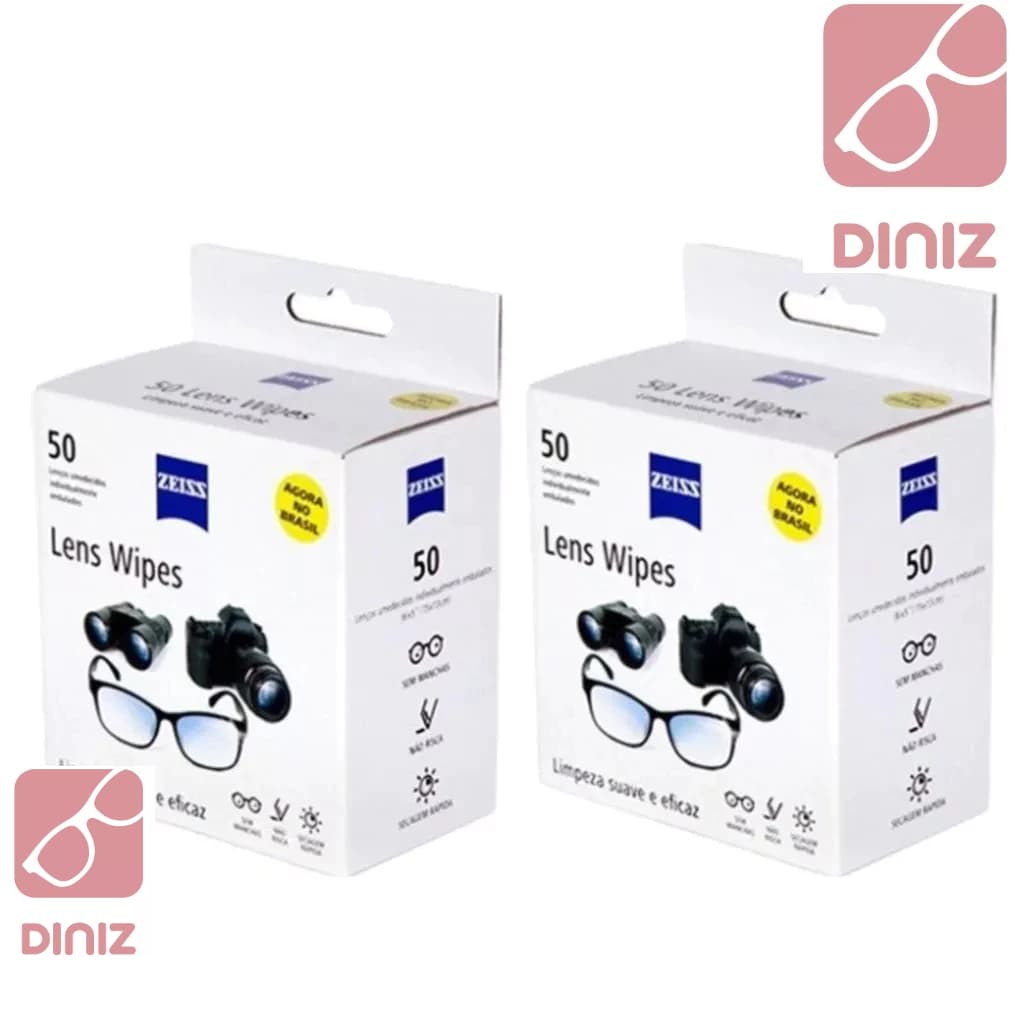 Zeiss Lens Wipes C/ 100 Lenços Umedecidos Limpa Lentes Óculos