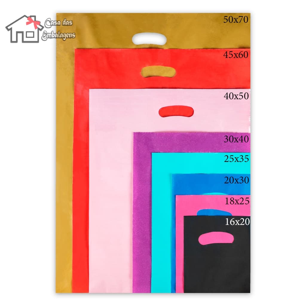 Sacola Plástica Boca de Palhaço 1kg – Tamanhos Diversos 16x20 a 50x70 cm para Comércio e Lojas