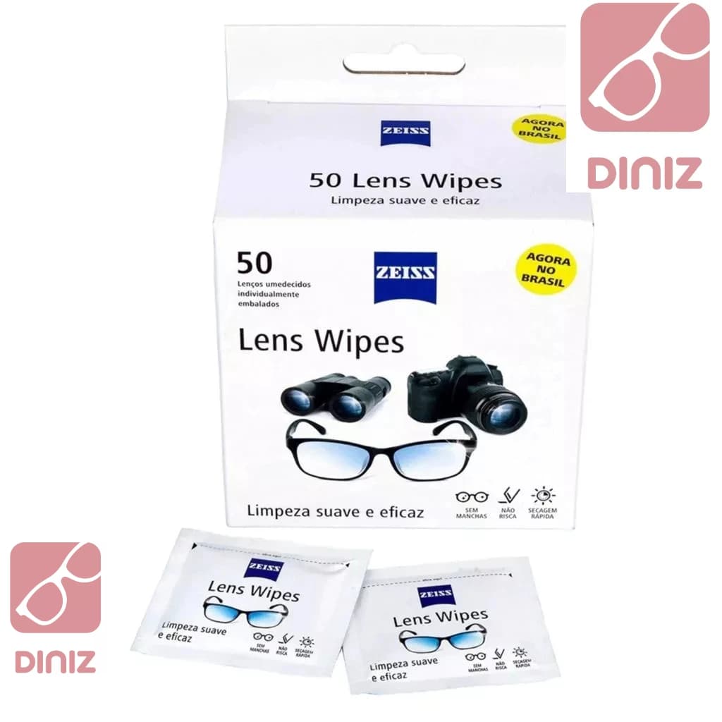Zeiss Lens Wipes com 50 unidades - Lenços umedecidos - Limpador de Óculos