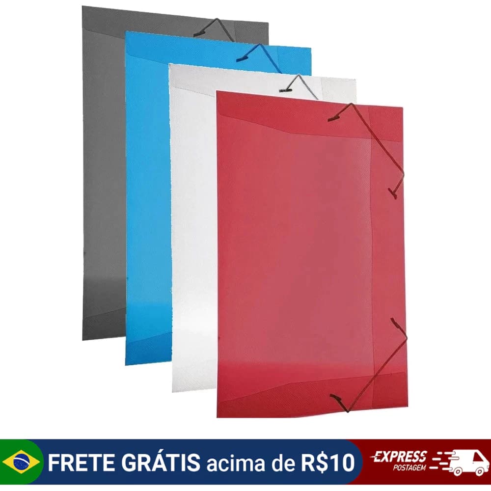 Pasta com abas e elástico A4 ofício Kaz