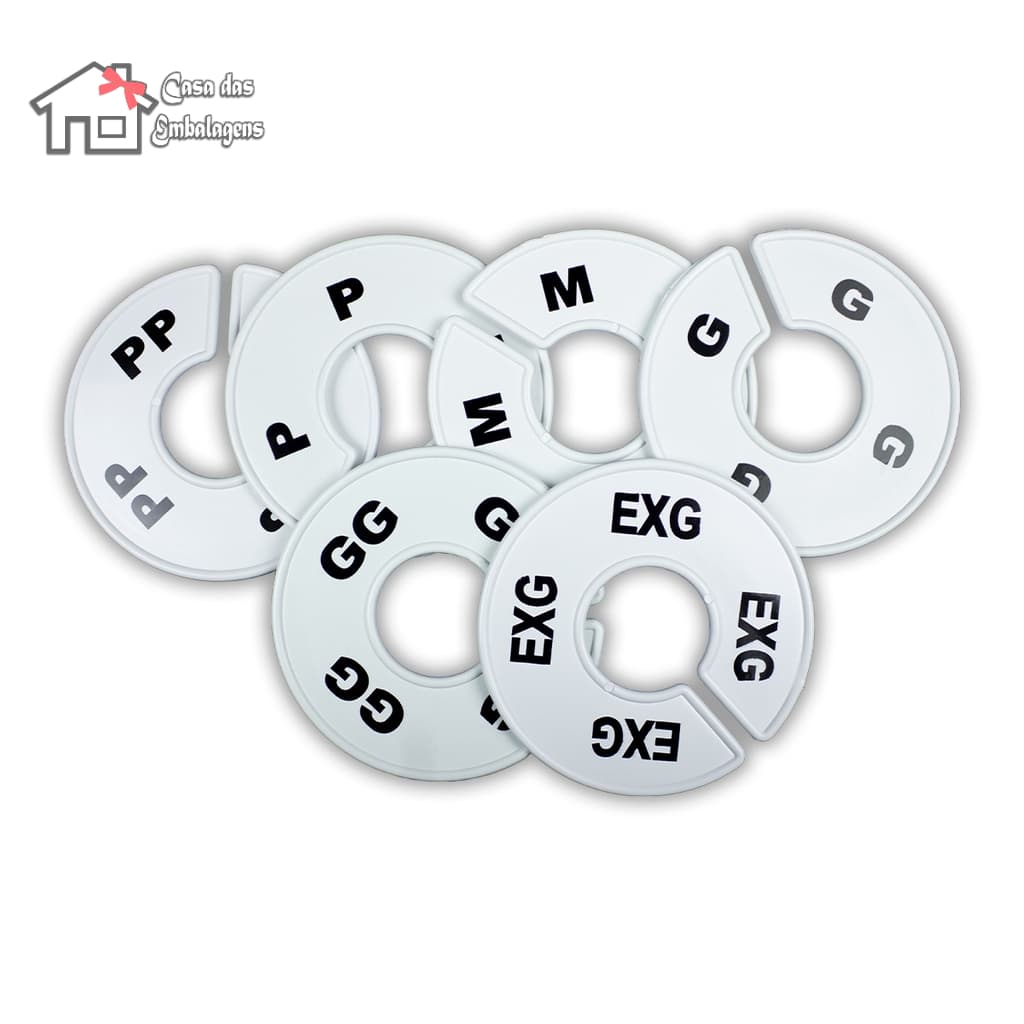 Kit 10 Organizadores de Arara – Divisores de Tamanhos para Roupas