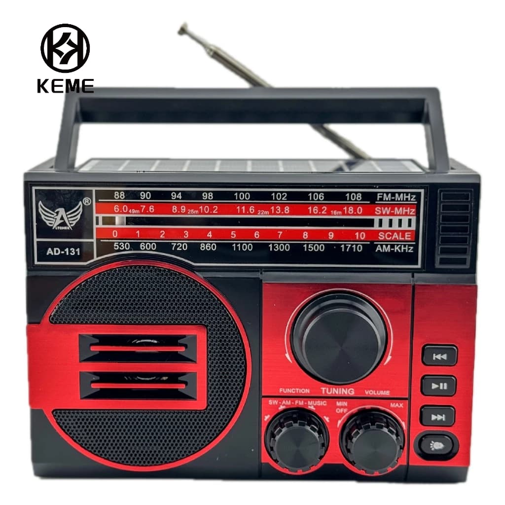 Rádio Retrô Altomex com Painel Solar Recarregável Lanterna FM AM SW USB TF AUX AD-231